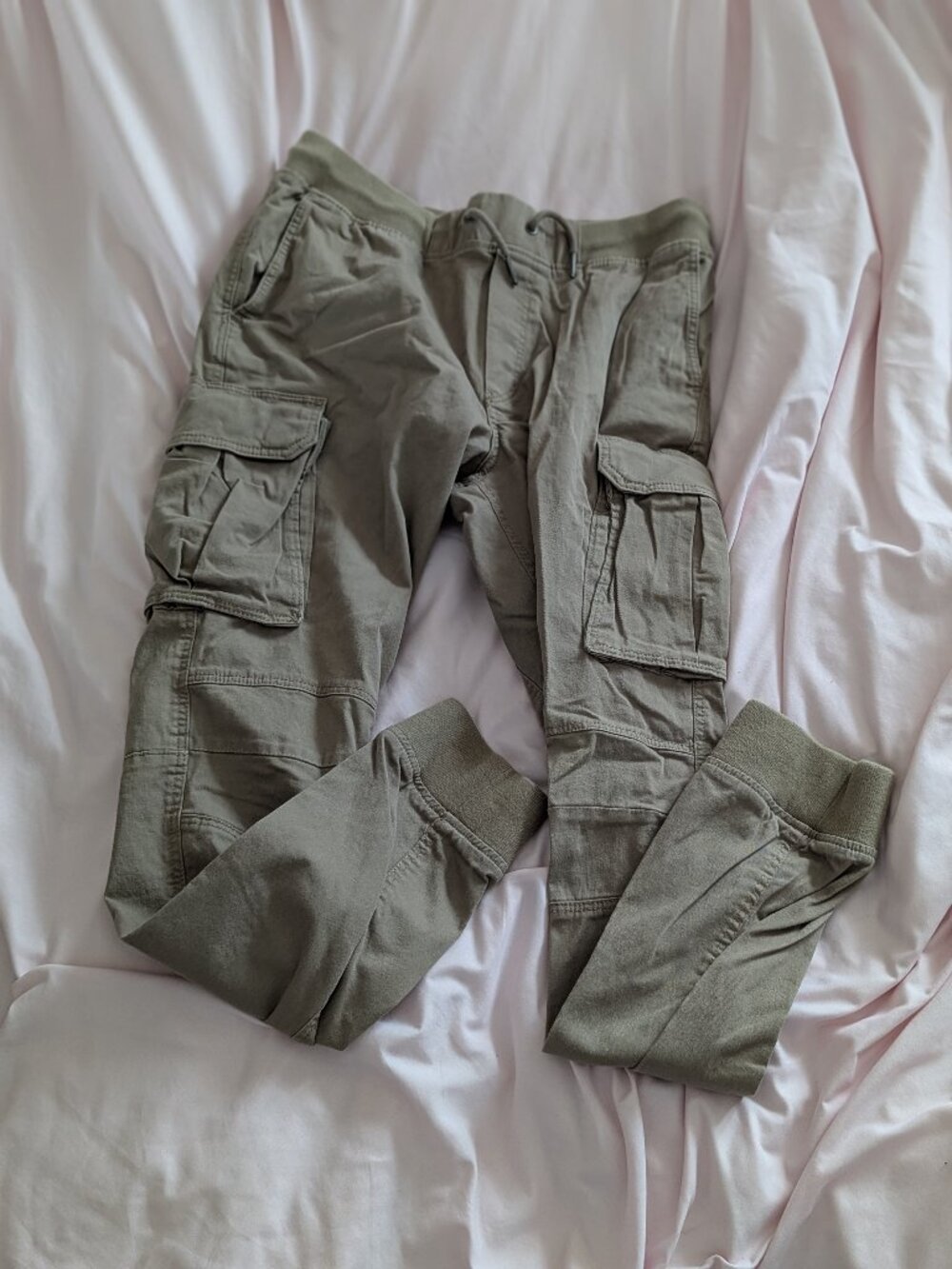 H&M Tan Cotton Cargo Joggers Size S
